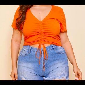 NWOT orange crop top
